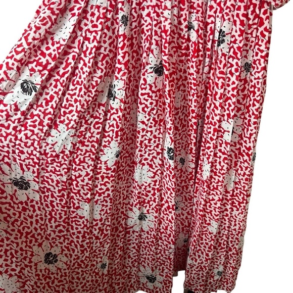 Vintage 80s Miss Oops California Floral Print Midi Dress Flowy Cottagecore Lrg - Picture 6 of 7
